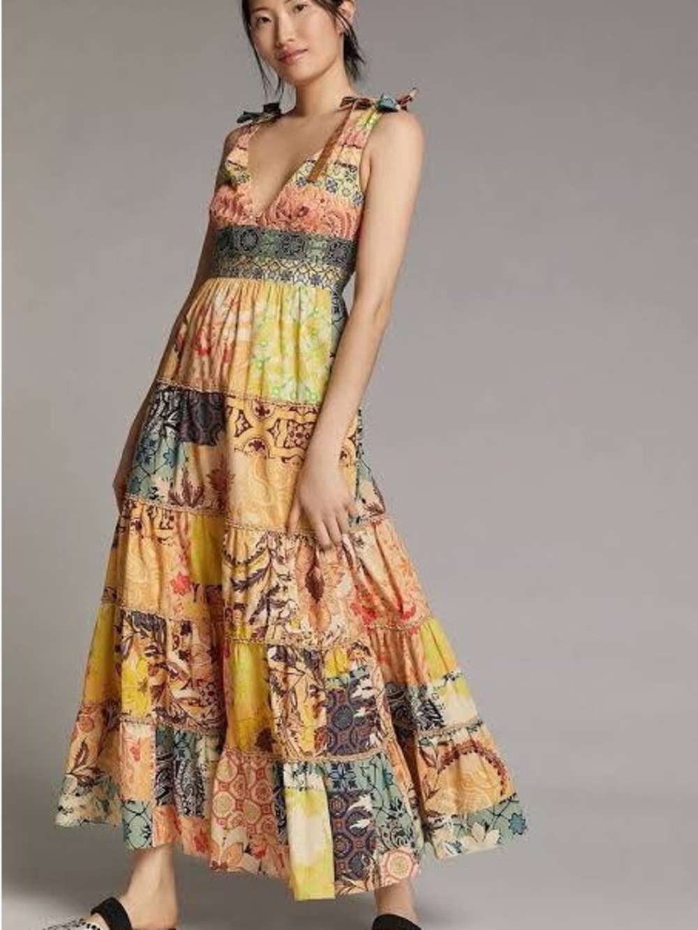 Geisha Designs Anthropologie Rosalinda Patchwork Maxi Dress